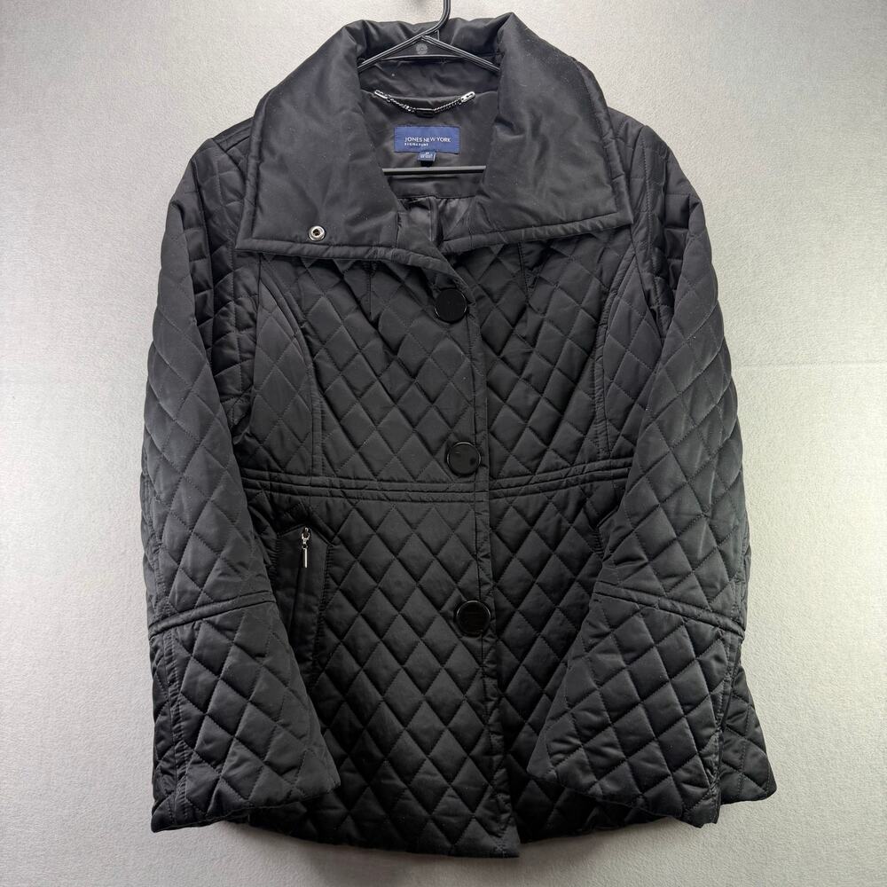 Jones New York Women’s Black Quilted Winter Jacket Size M